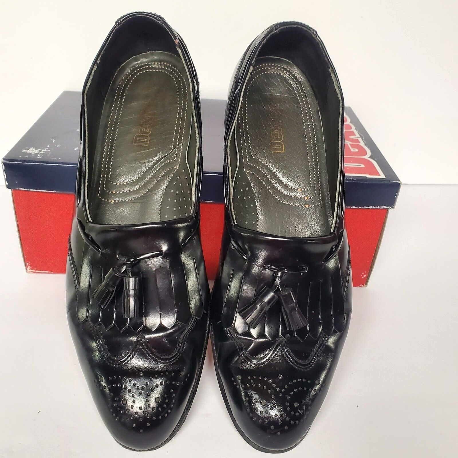 SAOLA Scarpe mocassini uomo nappa nera slipon Dexter Royale taglia 11 M tomaia e suola in pelle