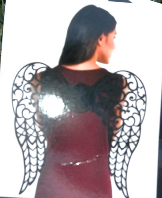 Black Filigree Costume Wings Halloween 