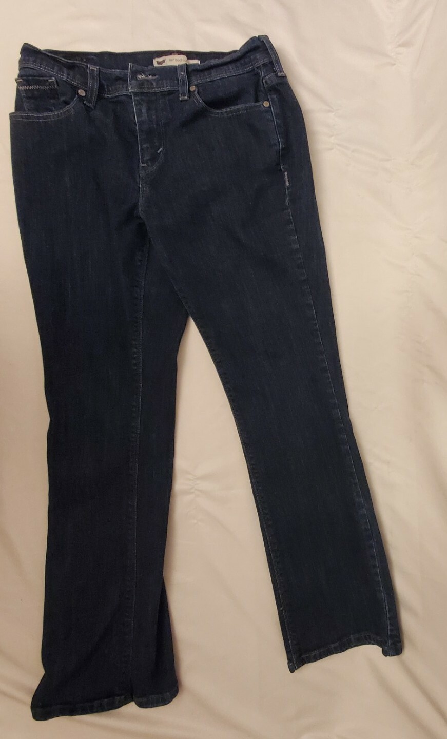 Jeans Levi's 515 Boot Cut Stretch Blue  Womens Size W28 L30 Trendy Zipper Button-image