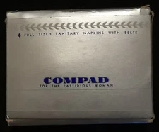 1950's Compad 4 Sanitary Napkins With Belt - RARE Vintage Feminine Hygiene!