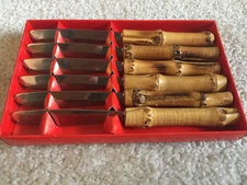 6 pc Set Rustic Wood Flatware Butter Spreader Knife Horchow Collection FREE SHIP