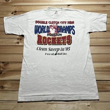 Vintage 1995 Houston Rockets “Magic Dust” Clean Sweep Size Large Double Sided