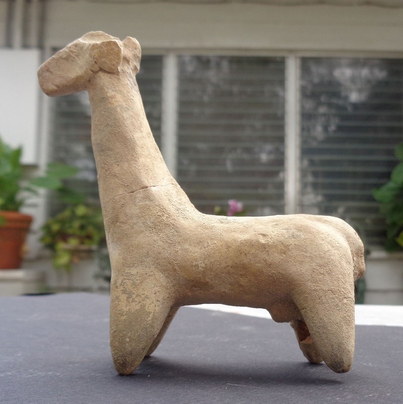 Babylonia MESOPOTAMIA terracotta HORSE elongated neck NIPPUR early 2nd MIL BC