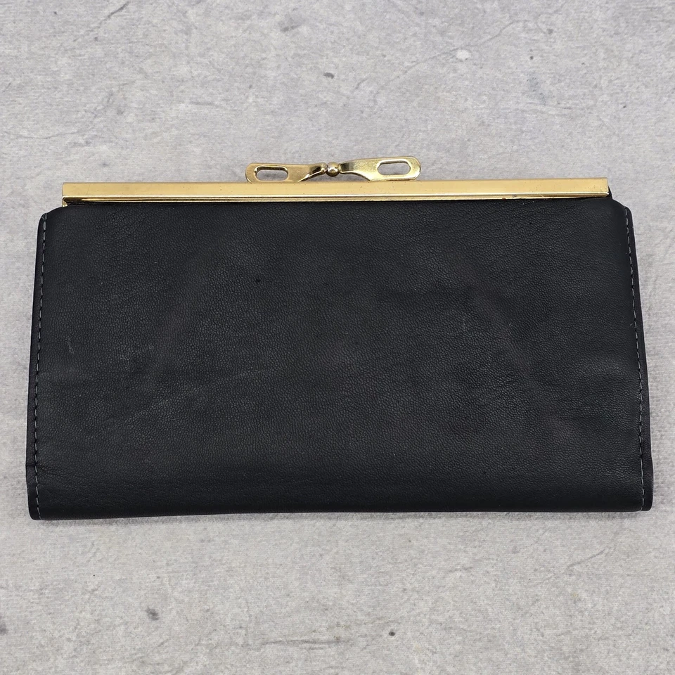 Vintage Ladies Pierre Cardin Boutique Leather Long Bifold Kiss Lock Wallet - Image 3 of 4