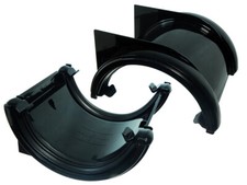 Half Round Union Bracket Downpipe Support Bracket Black 112mm | Onestopdiy New