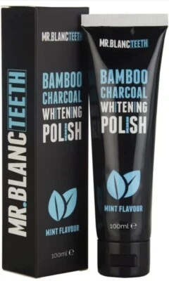 Mr Blanc Teeth Bamboo Charcoal Whitening Polish Mint Flavour Toothpaste 100ml