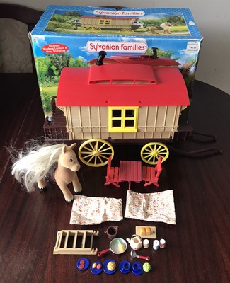 sylvanian caravan and pony