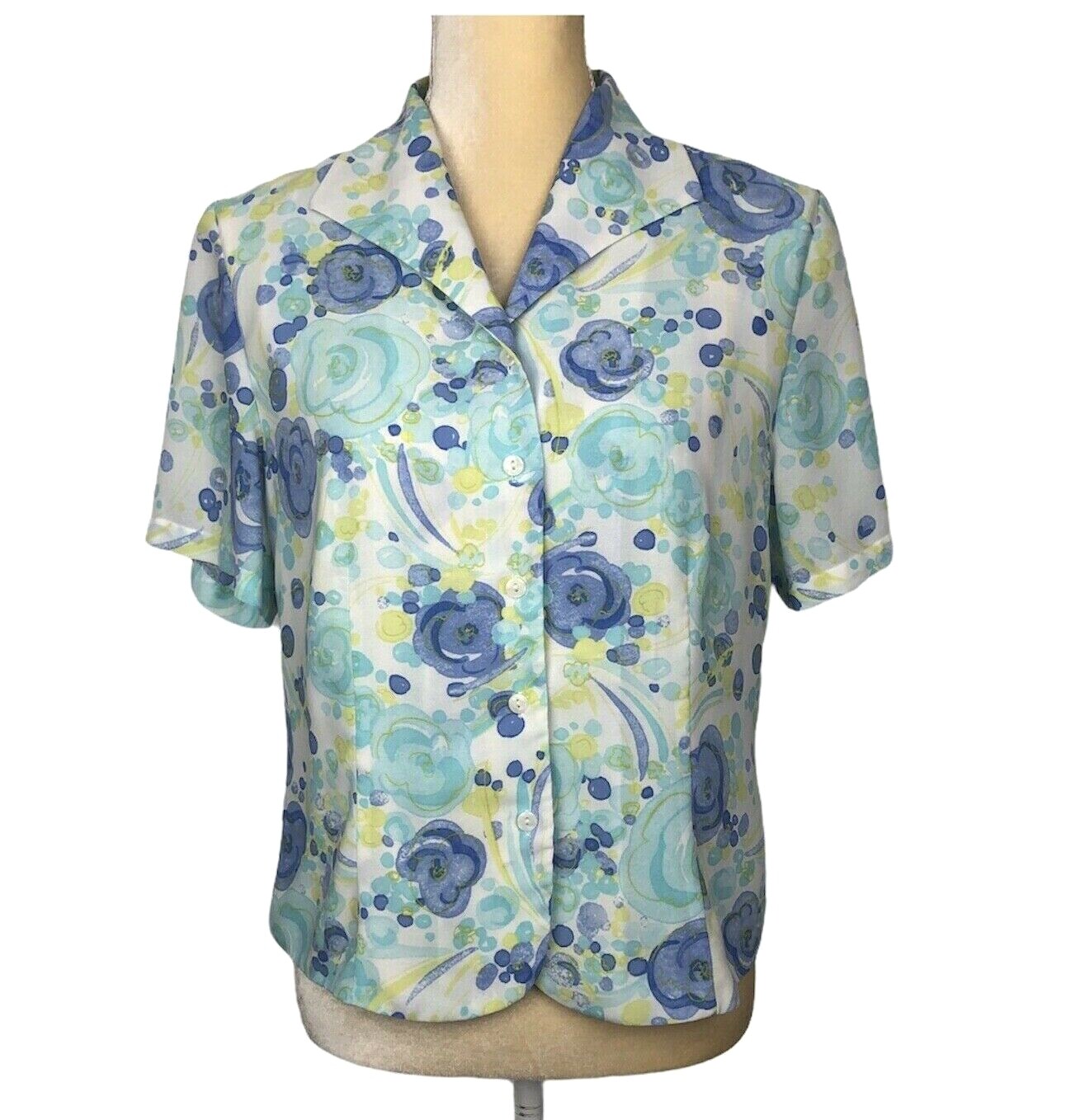 Vtg Pendleton Women's Button Front Watercolor Flo… - image 1