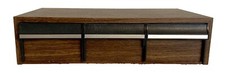 Vintage Cassette Tape Holder Faux Wood Holds 30