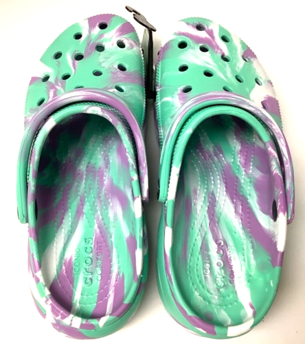 purple platform crocs