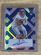 Slade Bolden Leaf Metal Draft Blue auto 1/30 Alabama Crimson Tide