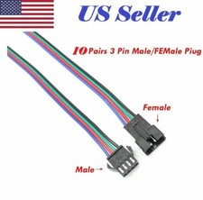 10Pairs JST SM 4PIN Plug Male to Female EL Wire Cable Connector Adapter