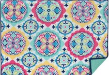 Microfiber Dish Drying Mat 14" x 21" PASTEL TALAVERA FLOWERS MEDALLIONS, Ritz