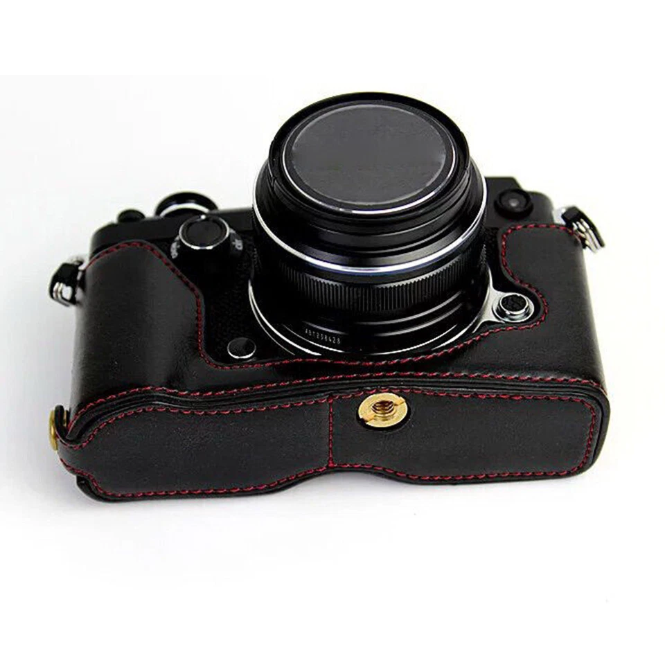 For Olympus PEN-F Digital Camera Genuine Real Leather Protector Half Case Grip - Image 4 of 4