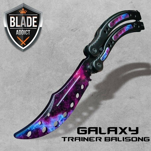 CSGO GALAXY BLACK Practice Knife Balisong Butterfly Tactical Combat