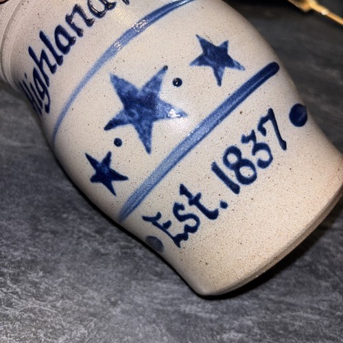 Vintage Rowe Pottery Works 2009 6.75" Salt Glaze Crock Highland, IL Illinois #X - Picture 13 of 19