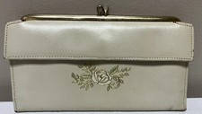 Rolfs Vintage Women's Leather Organizer Kisslock Wallet Pearl White