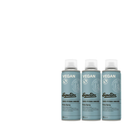 3x200ml SUPERDRY Men Deospray Bodyspray Seewead Petitgrain Sandalwood