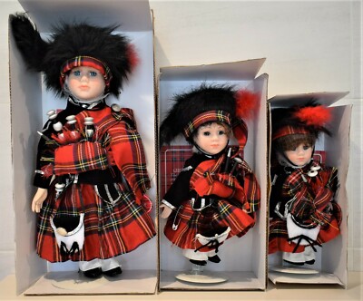 Scottish Piper Puppe in Stewart Tartan groß mittel oder klein von Leonardo
