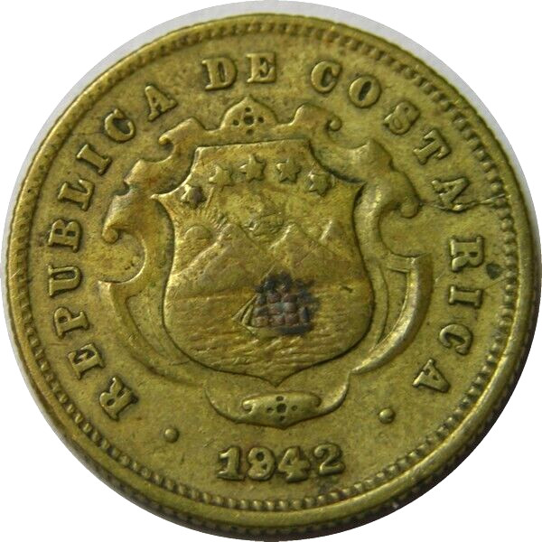 elf Costa Rica 10 Centimos 1942  World War II  171