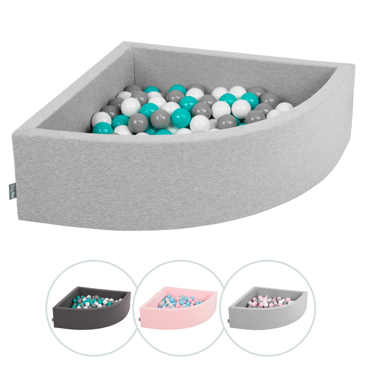 KiddyMoon New Soft Baby Ball Pit Foam with 200/300 Balls, Quarter Angular - Main Image