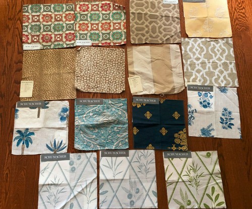 SCHUMACHER 15 pcs Mixed Lot 11 1/2" - 12 3/4" Fabric Samples
