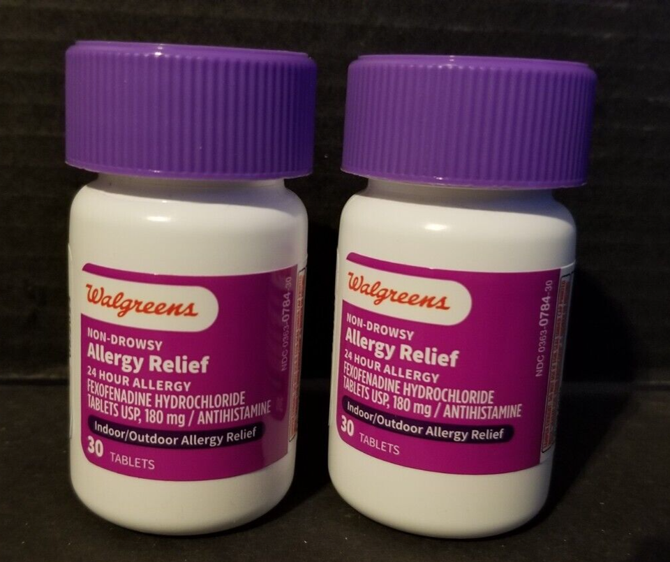 30 Walgreens (Allegra) 24 Hr Allergy Relief Tablets, Fexofenadine 180mg, Exp9/24 eBay