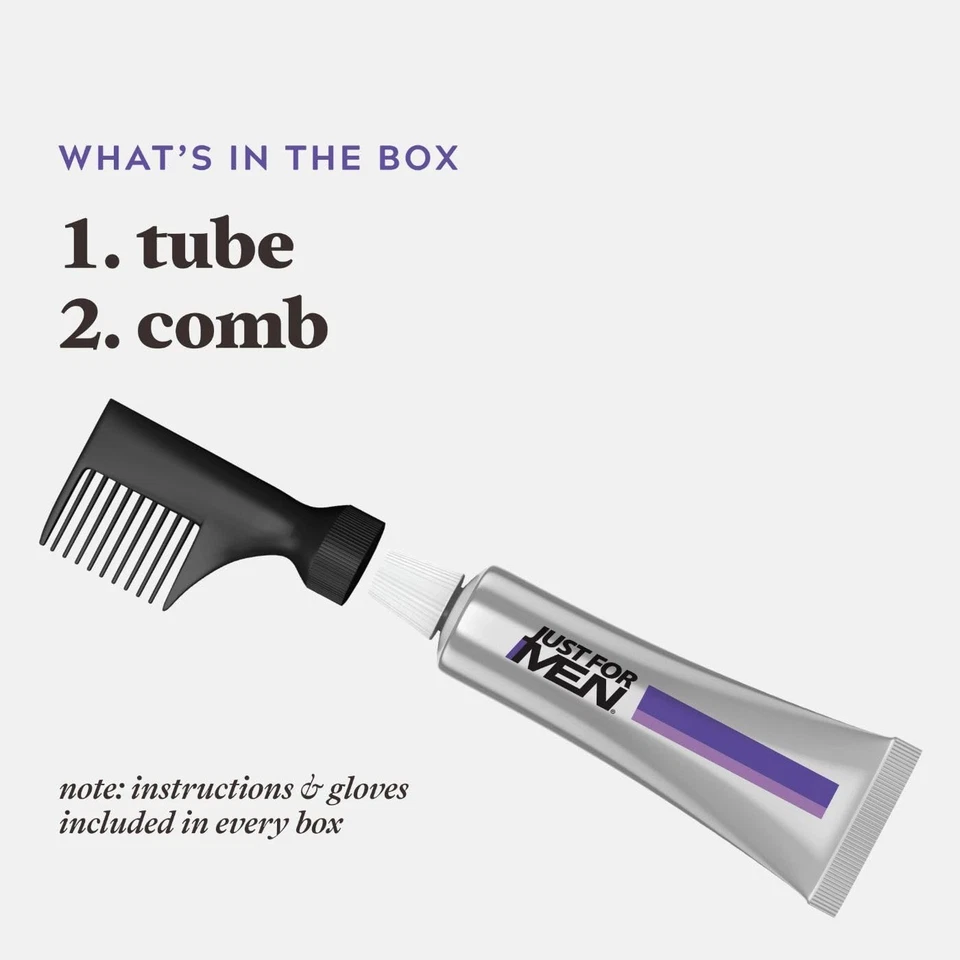 Just For Men Touch of Gray, Kit de color de cabello para hombre con aplicador de peine para fácil aplicación Foto 3 de 4