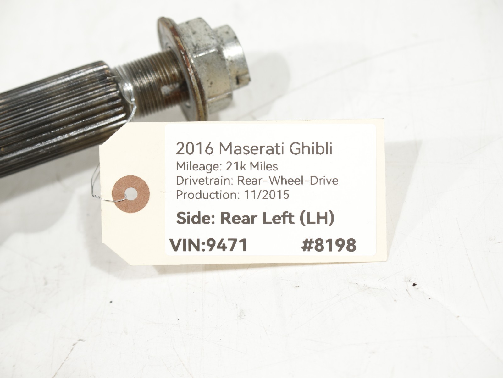 2014-2024 MASERATI Ghibli RWD Rear LEFT Driver Side Axle Shaft Halfshaft OEM 21K