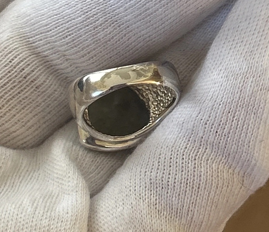 Vtg.Labradorite Gemstone Ring Solid 925 Sterling … - image 3