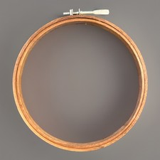 Vintage Made In USA Wooden Embroidery Hoop. 6  Dark Stain Screw Adustable