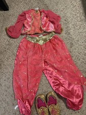 Disney Pink Princess Jasmine Costume Child Size 5/6 Top, Pants, Shoes