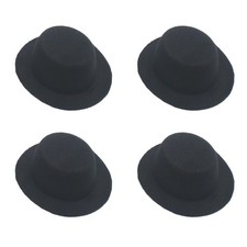 10 Pcs Mini Formal Hats Black Doll Fedoras Mini Top Hats for Crafts Hair Acce...