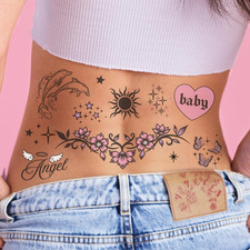 Y2K Realistic Temporary Tattoos - 56 Pieces for Parties and Celebrations