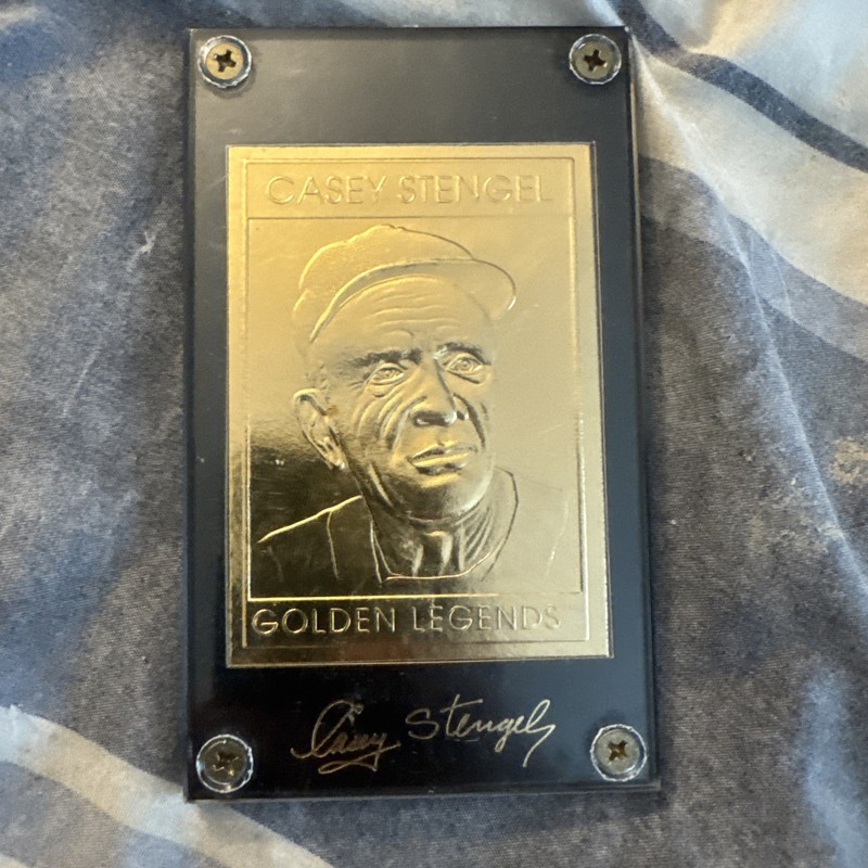 22K Gold Casey Stengel Signed Golden Legends Plaque Serial  #2271