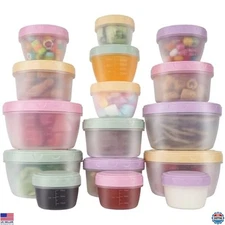 16-Piece Leakproof Food Storage Container Set - BPA-Free Bowls in Pastel Colors