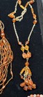 10pc Vintage Amber Tone Jewelry Lot 60s 70s Boho Necklaces Bracelets — photo 5