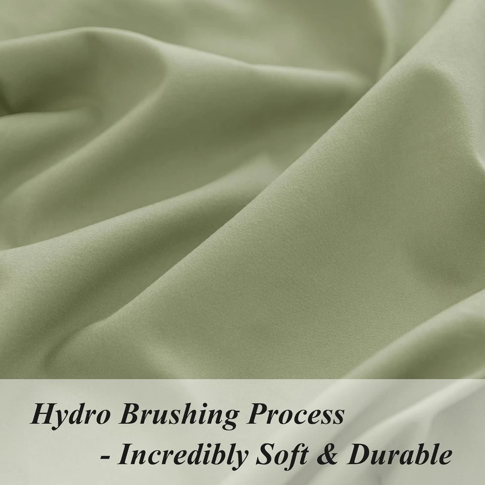 Twin XL Fitted Sheet Only - Premium 1800 Super Soft & XL, Sage Green - Image 2 of 4