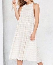 Kimchi Blue Urban Outfitters Plaid Midi Dress XS Cottagecore Boho Sundress NWT