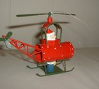 Old Christmas Tree Ornament Santa in Helicopter Metal 4" Made in Philippines — photo 2