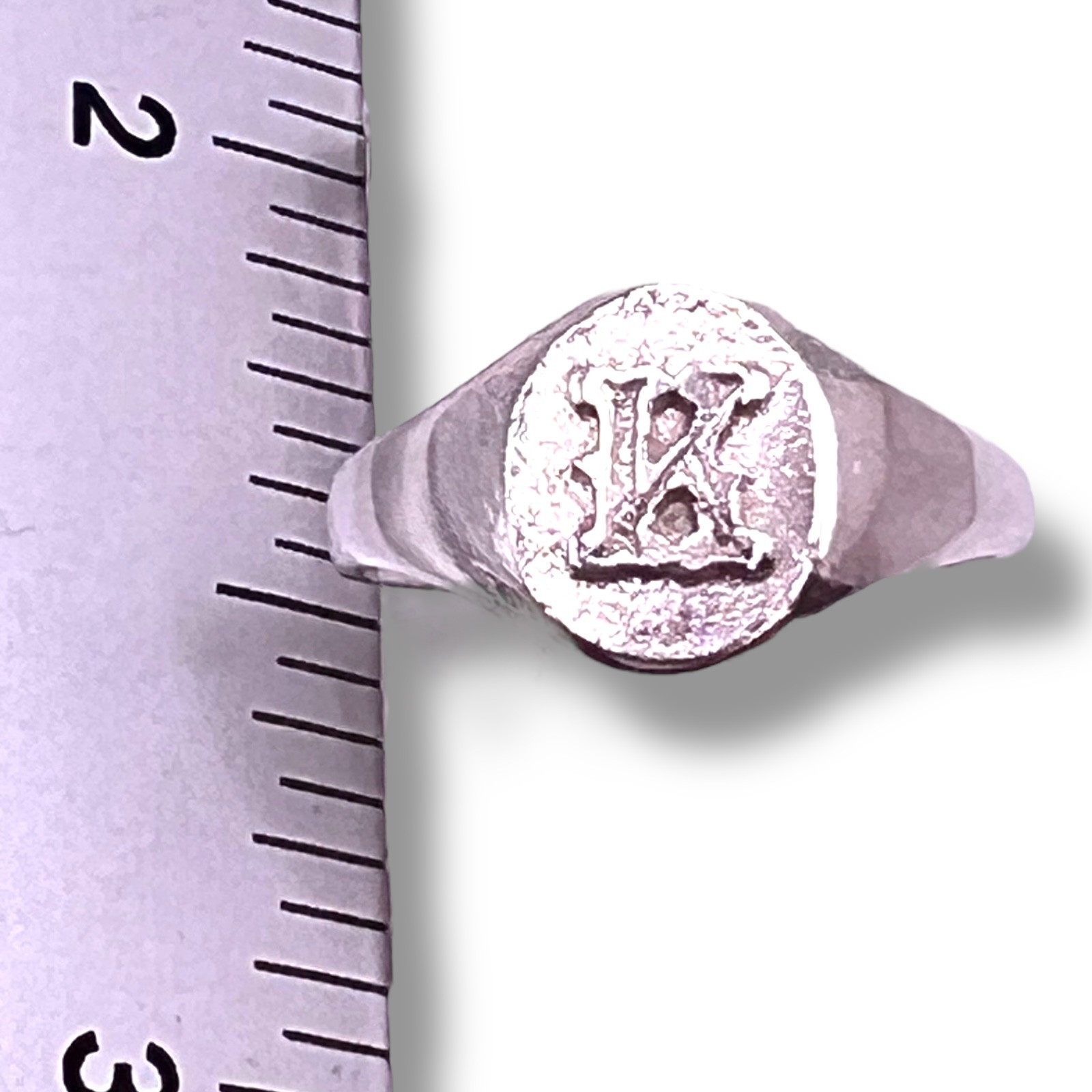 Initial Letter K Signet 925 Sterling Silver Child Baby Pinky Ring Size 3
