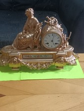 Antique French Gilt Mantel Clock   H.KARG Paris restored 