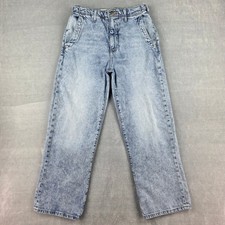 Pilcro Anthropologie High Rise Acid Wash Tapered Jeans Blue 28 Tencel Blend