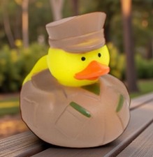 Rubber Duck Army Jeep Been Ducked Cruise Cute Military Tan Uniform Ducky New