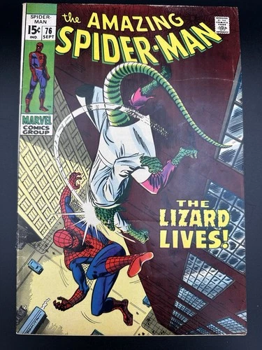 Amazing Spider-Man #76 VG/FN 5.0 - Lizard Appearance - John Buscema Art 1969