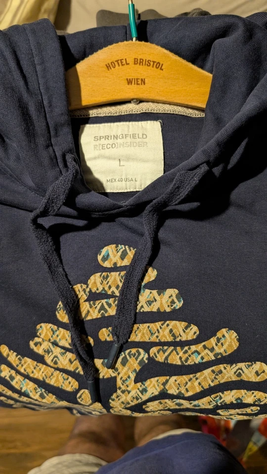 Kapuzenpullover Herren gr L Blau Springfield - Bild 3 von 3