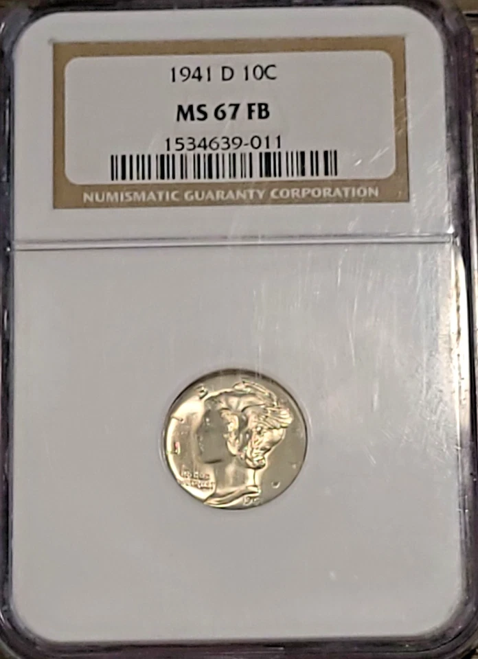 1941-D MERCURY DIME NGC GRADED IN MINT STATE 67 WITH FULL SPLIT BANDS (MS67FB) - Image 2 of 4