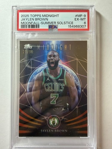 2025-26 Topps Midnight Jaylen Brown Moonfall Summer Solstice Celtics /50 PSA 6