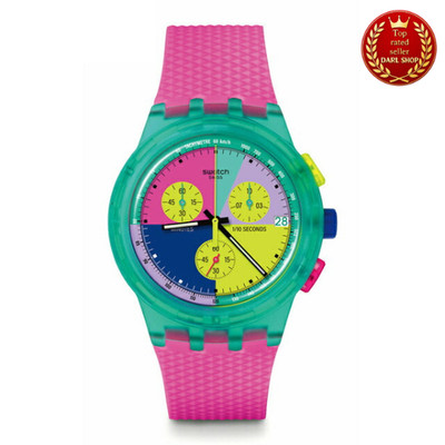 Swatch NEON FLASH ARROW New Chrono Quartz Analog Watch SUSG408 from Japan F/S