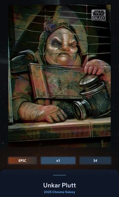 Unkar Plutt - Atomic Refractor 150cc Iconic Star Wars Card Trader Galaxy Chrome